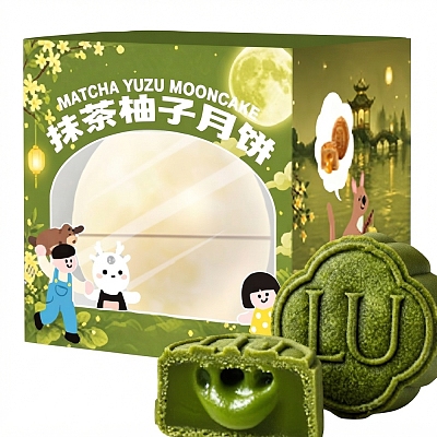 小鹿制甜 星球系列I4 抹茶柚子流心月饼 1颗 55g