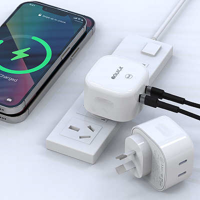 iQuick 35W USB-C 双接口充电适配器 白色