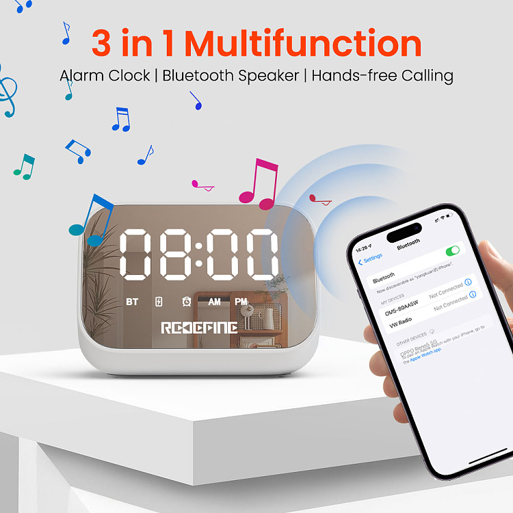 redefine-exquisite-indoor-clock-bluetooth-wireless-speaker-white-5
