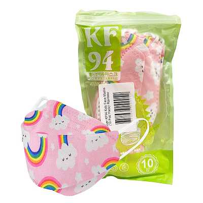 韩国 KF94立体儿童口罩 10片装 粉色彩虹