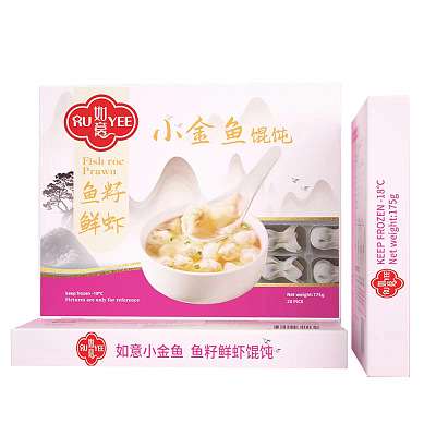 【冻】如意 小金鱼 鱼籽鲜虾馄饨 20只 175g