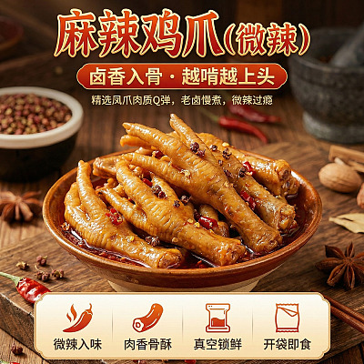【鲜】Umall卤味 麻辣鸡爪 微辣 400g