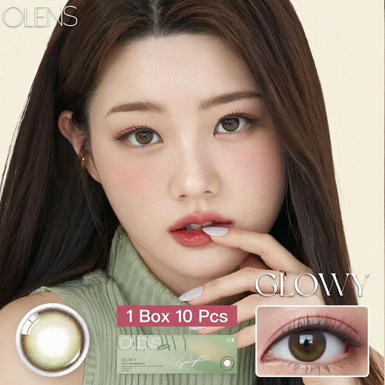 olens-glazed-brown-green-daily-disposable-10pcs-in-glowygoldenolive-contacts-000-degrees-1