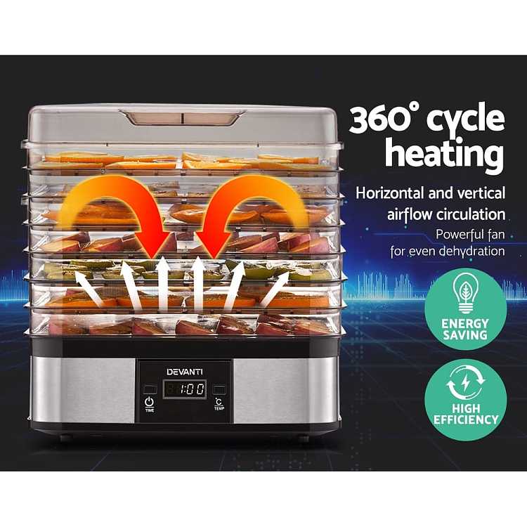 devanti-food-dehydrator-7-tray-part-tray-removable-lcd-display-food-grade-ps-material-40-70-245w-silver-1