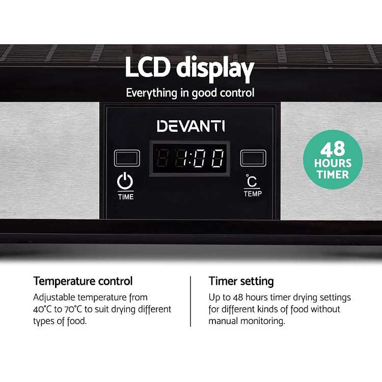 devanti-food-dehydrator-7-tray-part-tray-removable-lcd-display-food-grade-ps-material-40-70-245w-silver-2
