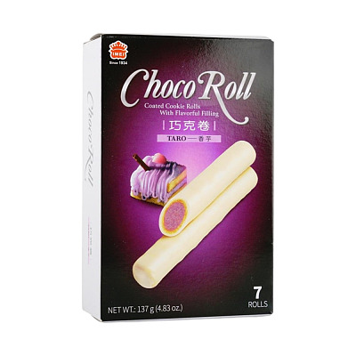 义美 巧克力卷 香芋味 137g 卷心酥