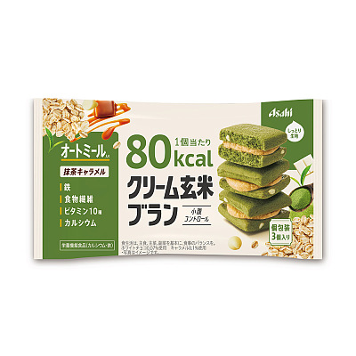 日本Asahi 低卡糙米夹心饼 抹茶味 54g
