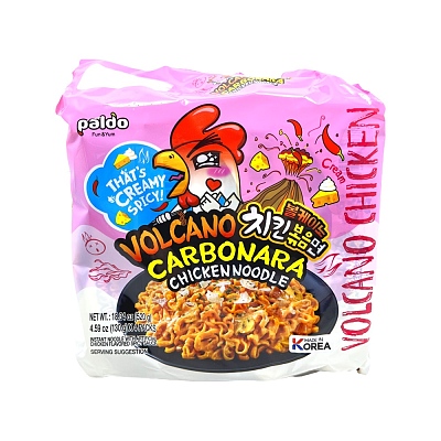 韩国Paldo八道 培根蛋酱火山鸡面 130g*4袋/包