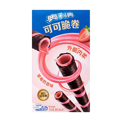 奥利奥 可可脆卷 草莓奶昔味 50g