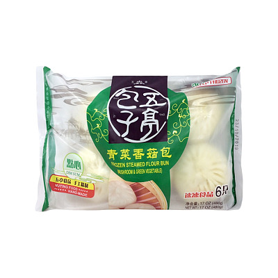 【冻】五亭 青菜香菇包 6只装 480g 