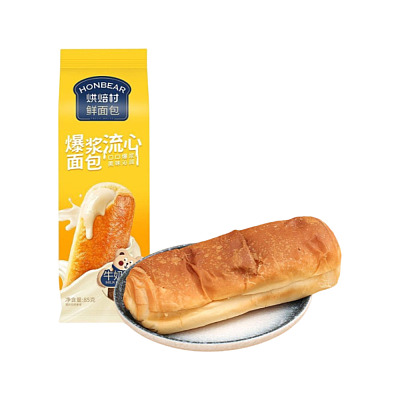 烘焙村 爆浆流心面包 牛奶味 85g