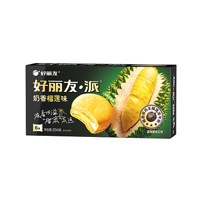 好丽友派 奶香榴莲味 204g