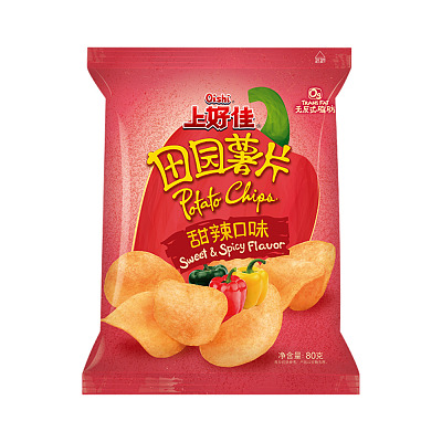 上好佳 田园薯片 甜辣口味 80g