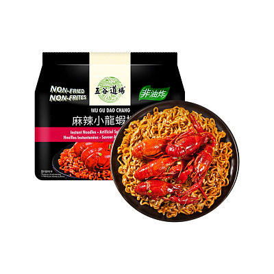 五谷道场 五连包 麻辣小龙虾拌面 110g*5