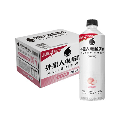 【整箱】元气森林 外星人电解质水 白桃味 600ml*15瓶/箱