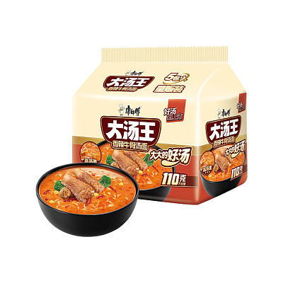 康师傅 大汤王香辣牛骨汤面 136g*5包
