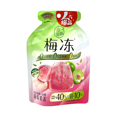 溜溜梅 梅冻 蒟蒻果冻 青梅+白桃 100g