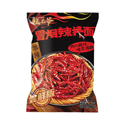 抖音热卖速食TOP1 龙七爷 冒烟辣 拌面 爆辣 290g