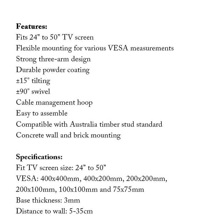 artiss-lcd-led-plasma-tilt-swivel-tv-wall-mount-bracket-323740434850-in-1