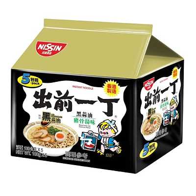 日清 出前一丁 黑蒜油猪骨汤味 100g*5袋/包