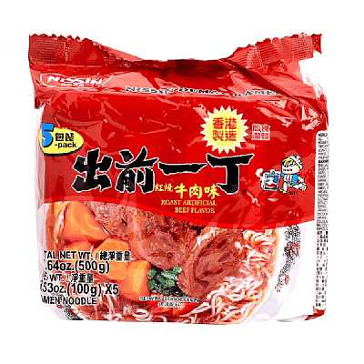 日清 出前一丁 红烧牛肉味 100g*5袋/包