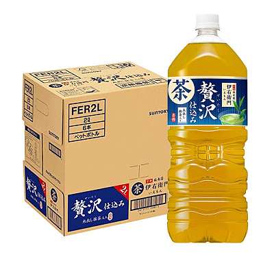 【整箱】三得利 伊右卫门 豪华装绿茶 2L*6瓶/箱