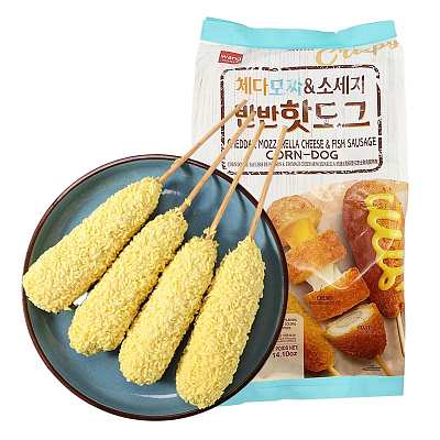 【冻】Wang 切达&马苏里拉奶酪鱼肠热狗棒 100g*4个/袋 400g