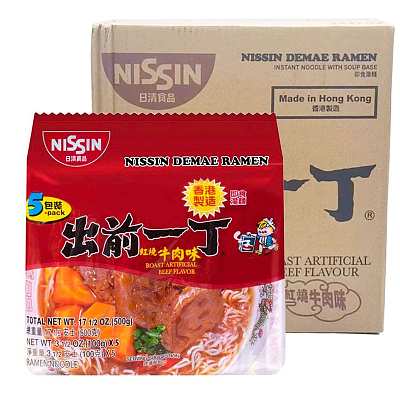 【整箱】日清 出前一丁 红烧牛肉味 100g*5包*6组/箱