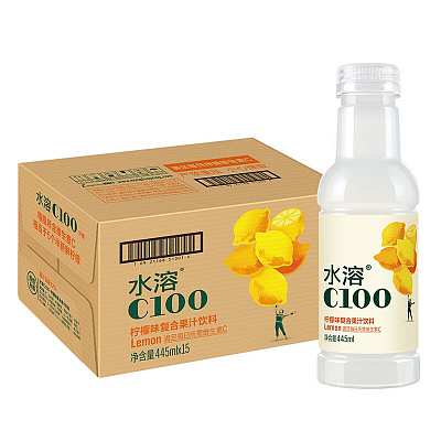 【整箱】农夫山泉 水溶C100 柠檬味 445ml*15瓶/箱