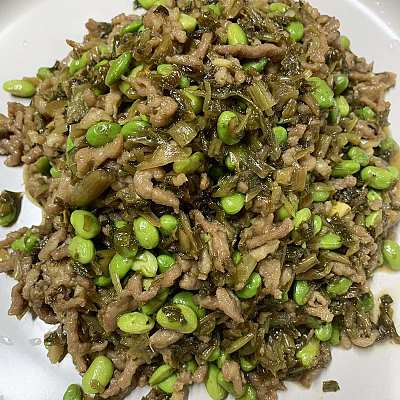 【鲜】子路私房菜 雪菜肉丝毛豆 约450g