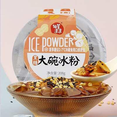 仙草凉凉 黑糖大碗冰粉 208g