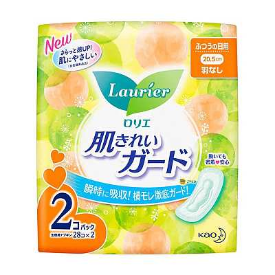 花王 乐而雅 日用无翼卫生巾 20.5cm*28片*2包