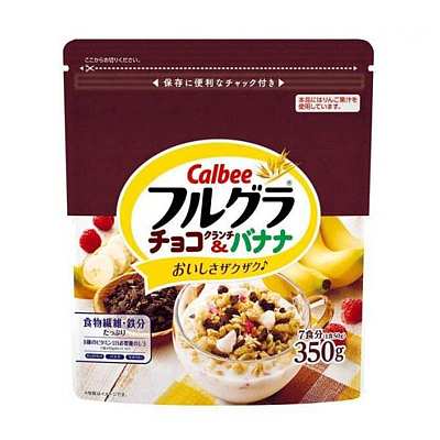 Calbee 卡乐B 香蕉&巧克力脆片 多谷物早餐麦片 350g