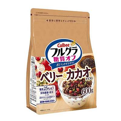 Calbee 卡乐比 草莓&可可脆片 多谷物早餐麦片 低糖版 600g