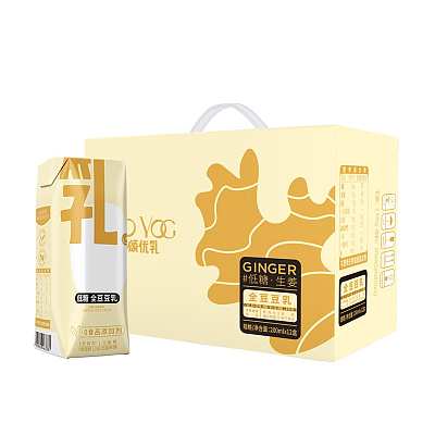 【整箱】颂优乳 低糖全豆豆乳 生姜味 200ml*12瓶/箱