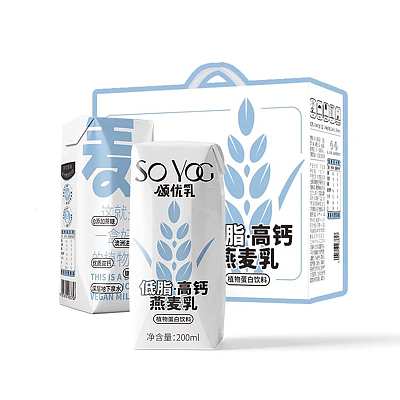 【整箱】颂优乳 低脂高钙燕麦乳 200ml*10瓶/箱
