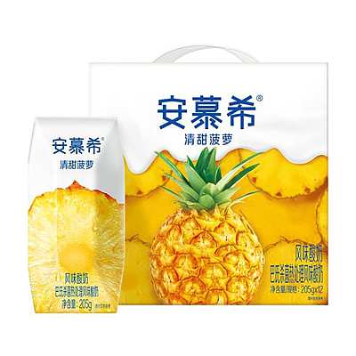 【整箱】安慕希 风味酸奶 清甜菠萝 205g*12瓶/箱
