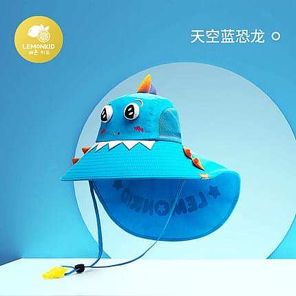 lemonkid-childrens-sun-hat-sky-blue-dinosaur-oversized-brim-after-the-cape-with-whistle-1