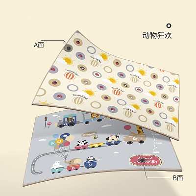 KUB可优比 第三代XPE爬行垫 动物/动物狂欢图案随机发 1.8m*1.5m*2cm