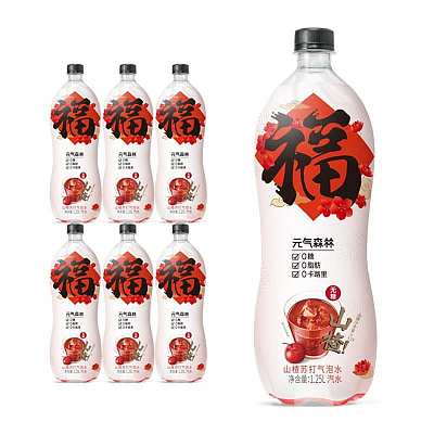 【整箱】元气森林 山楂气泡水 1.25L*6瓶/箱