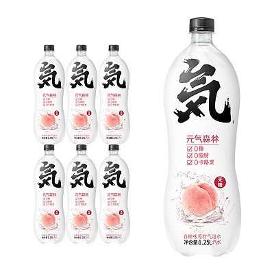 【整箱】元气森林 白桃味气泡水 1.25L*6瓶/箱