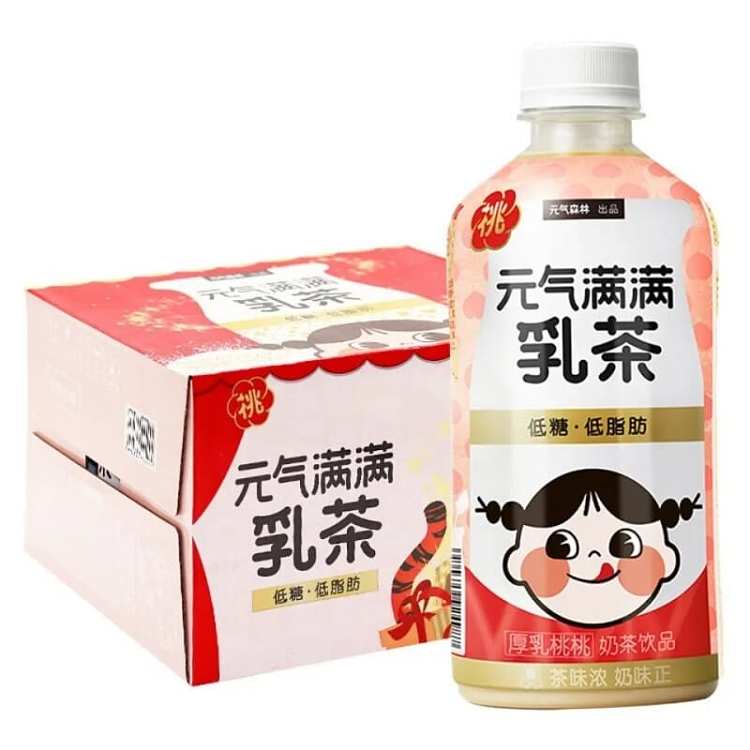 the-whole-case-of-yuanqi-forest-thick-milk-peach-peach-milk-tea-milk-tea-white-peach-flavor-450ml-12-bottles-case-1