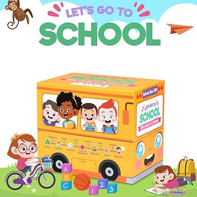 文脉书局 Let's Go To School 校巴卡片 220张/套 3-6岁