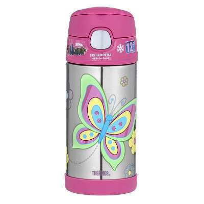 THERMOS 膳魔师 不锈钢真空带吸管保冷保温瓶 /卡通图案 九色可选 355ml