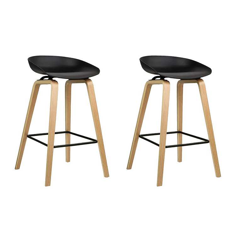 artiss-wooden-pu-leather-upholstered-square-foot-bar-stool-kitchen-stool-2-piece-set-black-67cm-2