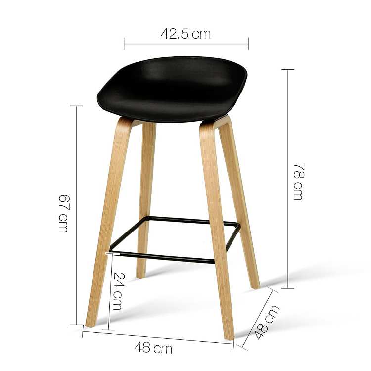 artiss-wooden-pu-leather-upholstered-square-foot-bar-stool-kitchen-stool-2-piece-set-black-67cm-3