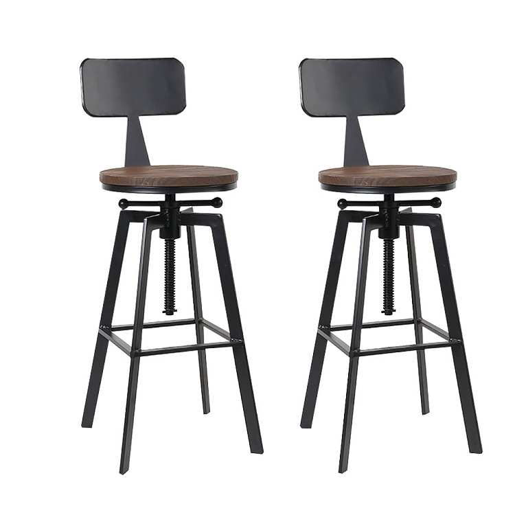 artiss-corrosion-resistant-steel-base-rotatable-backrest-lift-type-elm-bar-stools-2-sets-industrial-style-black-wood-color-1