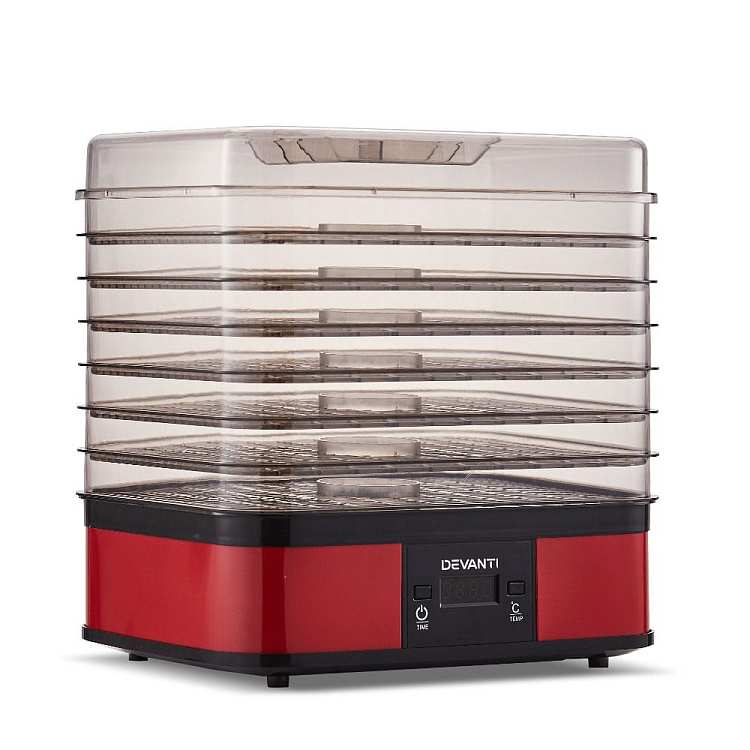 devanti-food-dehydrator-7-trays-with-removable-trays-lcd-display-food-grade-ps-material-temperature-range-40-70-245w-red-2