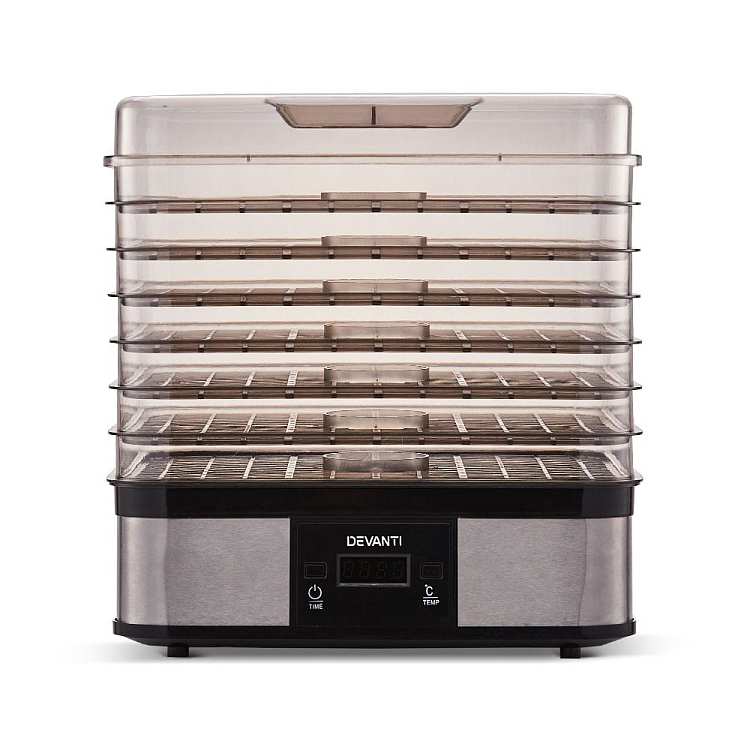devanti-food-dehydrator-7-tray-part-tray-removable-lcd-display-food-grade-ps-material-40-70-245w-silver-4