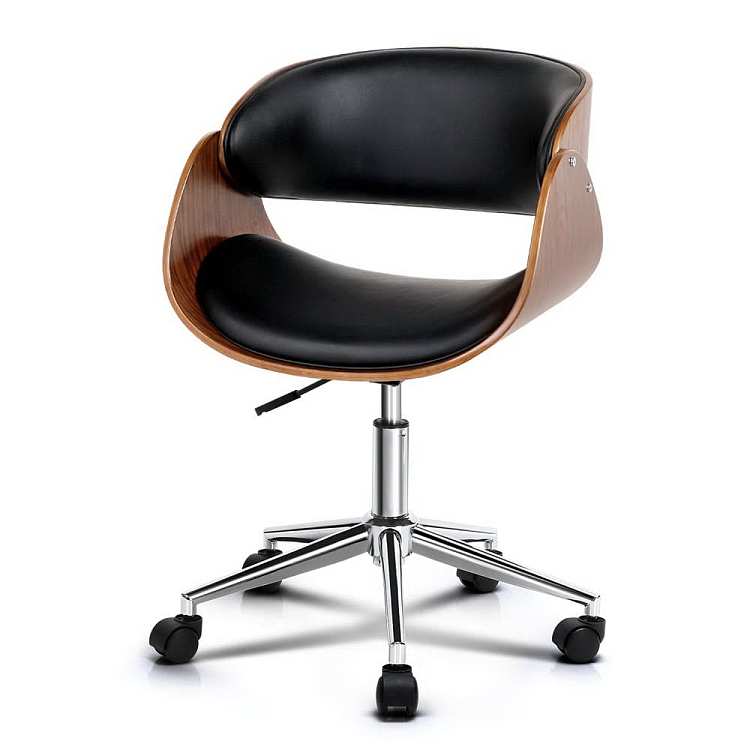 artiss-wooden-chair-pu-leather-upholstered-swivel-adjustable-height-office-chair-black-brown-75-84cm-2